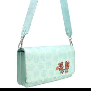 Mint Green Crossbody Bag with Cute Characters